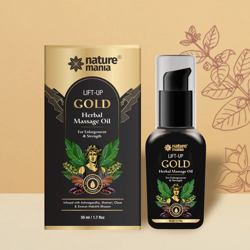 Lift-up Gold Herbal Massage Oil For Men (50ml)