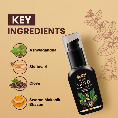 Lift-up Gold Herbal Massage Oil For Men (50ml)