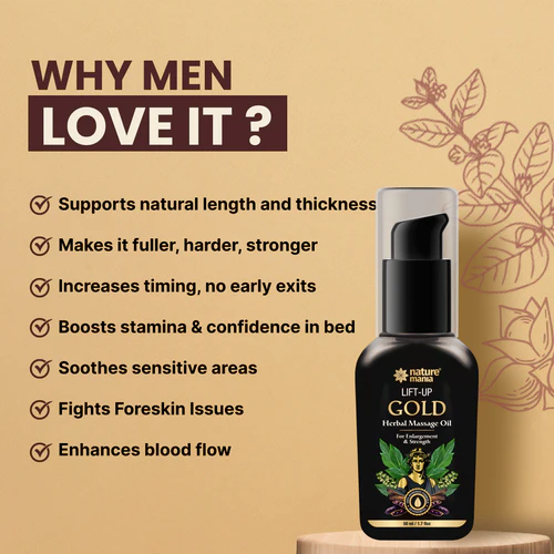 Lift-up Gold Herbal Massage Oil For Men (50ml)