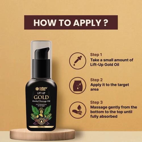Lift-up Gold Herbal Massage Oil For Men (50ml)