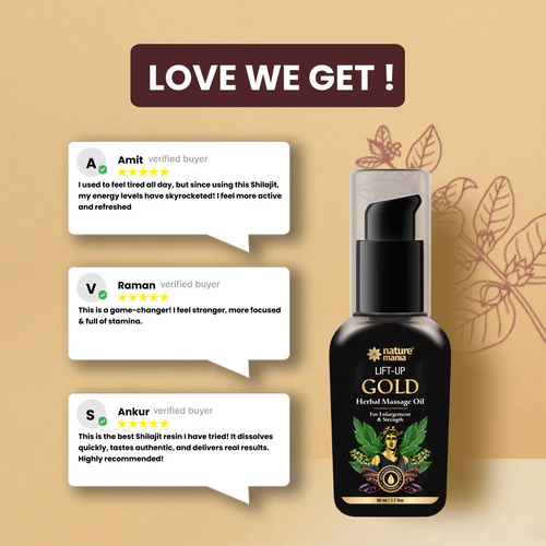 Lift-up Gold Herbal Massage Oil For Men (50ml)